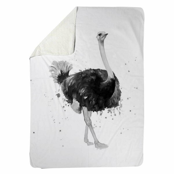 Begin Home Decor 60 x 80 in. Proud Ostrich-Sherpa Fleece Blanket 5545-6080-AN458